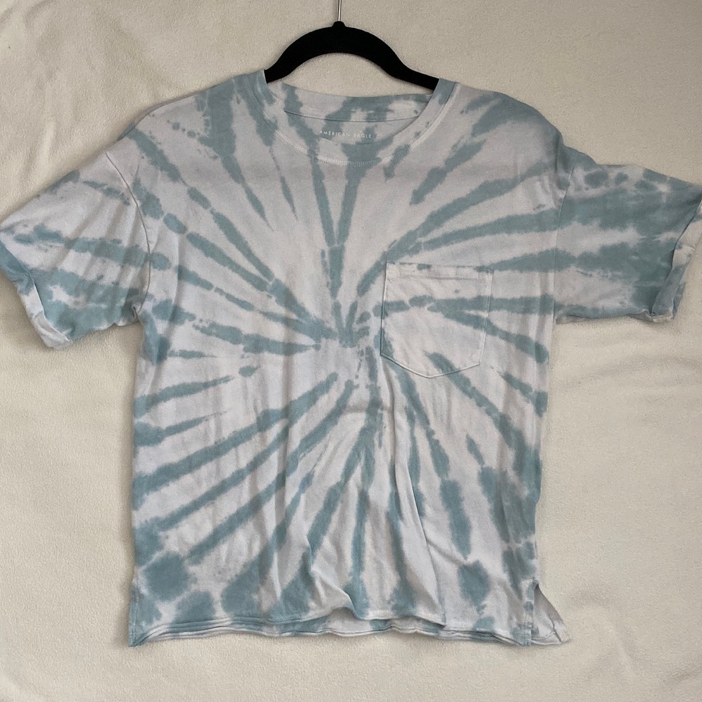 American Eagle Tie Dye Shirt with cuffed sleeves